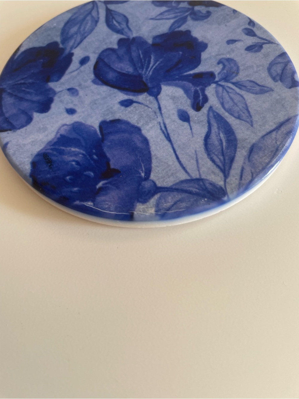Blue Floral Round Coasters - Picture 4 of 7
